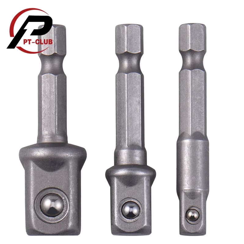 3Pcs Impact Grade Socket Adapter Set Extension Bit 1/4" 3/8" 1/2" Drive Adapt To Power Drill To High Torque Impact Wrench