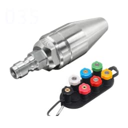 Turbo Nozzle for Pressure Washer Rotating for Hot and Cold Water With 1/4 Quick Connect 7 Nozzle Tips And Holder 4000 PSI