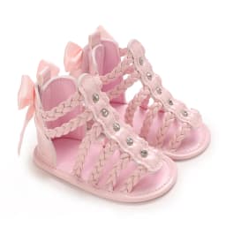 Summer Newborn Infant Baby Girls Princess First Walkers Shoes Soft Sole Sandals Shoes Pink Beach Shoes Baby Slippers