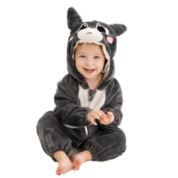 MICHLEY Halloween Winter Baby Rompers Hooded Flannel Toddler Infant Clothes Overall Bodysuits Jumpsuit Costume For Kids Girl Boy