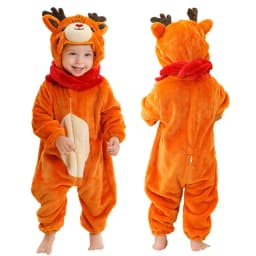 MICHLEY Halloween Winter Baby Rompers Hooded Flannel Toddler Infant Clothes Overall Bodysuits Jumpsuit Costume For Kids Girl Boy