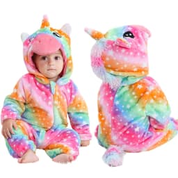 MICHLEY Halloween Winter Baby Rompers Hooded Flannel Toddler Infant Clothes Overall Bodysuits Jumpsuit Costume For Kids Girl Boy