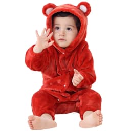 MICHLEY Halloween Winter Baby Rompers Hooded Flannel Toddler Infant Clothes Overall Bodysuits Jumpsuit Costume For Kids Girl Boy