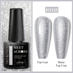 MEET ACROSS 7ml Red Gel Nail Polish Crystal Semi Permanent Soak Off UV Gel Varnish Nail Art Manicure Base Matte Top Coat Vernis