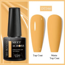 MEET ACROSS 7ml Red Gel Nail Polish Crystal Semi Permanent Soak Off UV Gel Varnish Nail Art Manicure Base Matte Top Coat Vernis