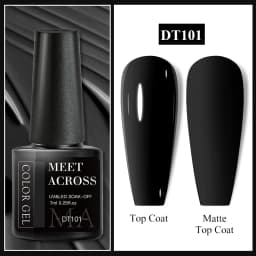 MEET ACROSS 7ml Red Gel Nail Polish Crystal Semi Permanent Soak Off UV Gel Varnish Nail Art Manicure Base Matte Top Coat Vernis