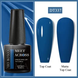 MEET ACROSS 7ml Red Gel Nail Polish Crystal Semi Permanent Soak Off UV Gel Varnish Nail Art Manicure Base Matte Top Coat Vernis
