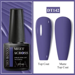 MEET ACROSS 7ml Red Gel Nail Polish Crystal Semi Permanent Soak Off UV Gel Varnish Nail Art Manicure Base Matte Top Coat Vernis