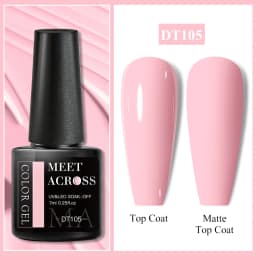 MEET ACROSS 7ml Red Gel Nail Polish Crystal Semi Permanent Soak Off UV Gel Varnish Nail Art Manicure Base Matte Top Coat Vernis