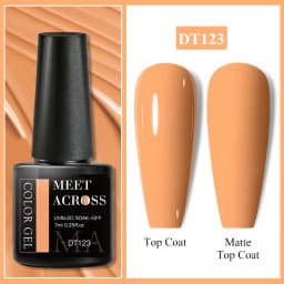 MEET ACROSS 7ml Red Gel Nail Polish Crystal Semi Permanent Soak Off UV Gel Varnish Nail Art Manicure Base Matte Top Coat Vernis
