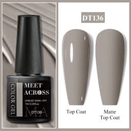 MEET ACROSS 7ml Red Gel Nail Polish Crystal Semi Permanent Soak Off UV Gel Varnish Nail Art Manicure Base Matte Top Coat Vernis