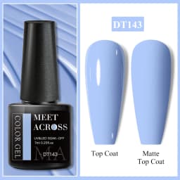MEET ACROSS 7ml Red Gel Nail Polish Crystal Semi Permanent Soak Off UV Gel Varnish Nail Art Manicure Base Matte Top Coat Vernis