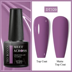 MEET ACROSS 7ml Red Gel Nail Polish Crystal Semi Permanent Soak Off UV Gel Varnish Nail Art Manicure Base Matte Top Coat Vernis