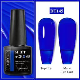 MEET ACROSS 7ml Red Gel Nail Polish Crystal Semi Permanent Soak Off UV Gel Varnish Nail Art Manicure Base Matte Top Coat Vernis