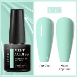 MEET ACROSS 7ml Red Gel Nail Polish Crystal Semi Permanent Soak Off UV Gel Varnish Nail Art Manicure Base Matte Top Coat Vernis