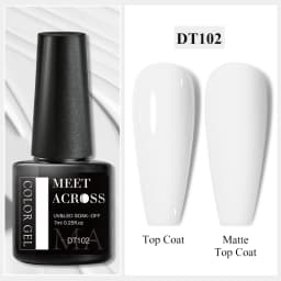 MEET ACROSS 7ml Red Gel Nail Polish Crystal Semi Permanent Soak Off UV Gel Varnish Nail Art Manicure Base Matte Top Coat Vernis