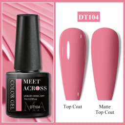 MEET ACROSS 7ml Red Gel Nail Polish Crystal Semi Permanent Soak Off UV Gel Varnish Nail Art Manicure Base Matte Top Coat Vernis
