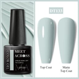MEET ACROSS 7ml Red Gel Nail Polish Crystal Semi Permanent Soak Off UV Gel Varnish Nail Art Manicure Base Matte Top Coat Vernis