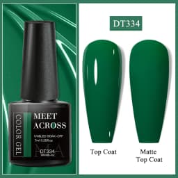 MEET ACROSS 7ml Red Gel Nail Polish Crystal Semi Permanent Soak Off UV Gel Varnish Nail Art Manicure Base Matte Top Coat Vernis