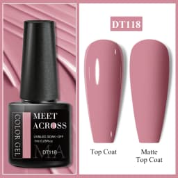 MEET ACROSS 7ml Red Gel Nail Polish Crystal Semi Permanent Soak Off UV Gel Varnish Nail Art Manicure Base Matte Top Coat Vernis