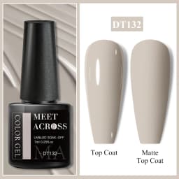 MEET ACROSS 7ml Red Gel Nail Polish Crystal Semi Permanent Soak Off UV Gel Varnish Nail Art Manicure Base Matte Top Coat Vernis