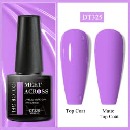 MEET ACROSS 7ml Red Gel Nail Polish Crystal Semi Permanent Soak Off UV Gel Varnish Nail Art Manicure Base Matte Top Coat Vernis