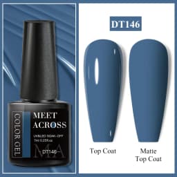 MEET ACROSS 7ml Red Gel Nail Polish Crystal Semi Permanent Soak Off UV Gel Varnish Nail Art Manicure Base Matte Top Coat Vernis