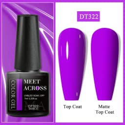 MEET ACROSS 7ml Red Gel Nail Polish Crystal Semi Permanent Soak Off UV Gel Varnish Nail Art Manicure Base Matte Top Coat Vernis