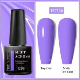 MEET ACROSS 7ml Red Gel Nail Polish Crystal Semi Permanent Soak Off UV Gel Varnish Nail Art Manicure Base Matte Top Coat Vernis