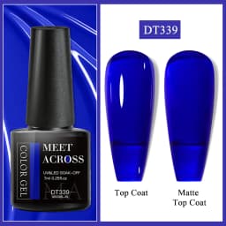MEET ACROSS 7ml Red Gel Nail Polish Crystal Semi Permanent Soak Off UV Gel Varnish Nail Art Manicure Base Matte Top Coat Vernis