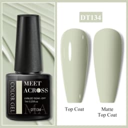 MEET ACROSS 7ml Red Gel Nail Polish Crystal Semi Permanent Soak Off UV Gel Varnish Nail Art Manicure Base Matte Top Coat Vernis