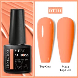 MEET ACROSS 7ml Red Gel Nail Polish Crystal Semi Permanent Soak Off UV Gel Varnish Nail Art Manicure Base Matte Top Coat Vernis