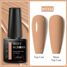 MEET ACROSS 7ml Red Gel Nail Polish Crystal Semi Permanent Soak Off UV Gel Varnish Nail Art Manicure Base Matte Top Coat Vernis