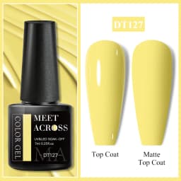 MEET ACROSS 7ml Red Gel Nail Polish Crystal Semi Permanent Soak Off UV Gel Varnish Nail Art Manicure Base Matte Top Coat Vernis