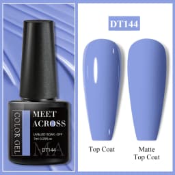MEET ACROSS 7ml Red Gel Nail Polish Crystal Semi Permanent Soak Off UV Gel Varnish Nail Art Manicure Base Matte Top Coat Vernis