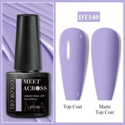 MEET ACROSS 7ml Red Gel Nail Polish Crystal Semi Permanent Soak Off UV Gel Varnish Nail Art Manicure Base Matte Top Coat Vernis
