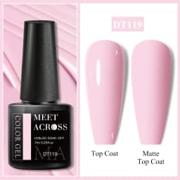 MEET ACROSS 7ml Red Gel Nail Polish Crystal Semi Permanent Soak Off UV Gel Varnish Nail Art Manicure Base Matte Top Coat Vernis