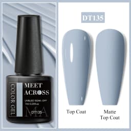 MEET ACROSS 7ml Red Gel Nail Polish Crystal Semi Permanent Soak Off UV Gel Varnish Nail Art Manicure Base Matte Top Coat Vernis