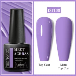 MEET ACROSS 7ml Red Gel Nail Polish Crystal Semi Permanent Soak Off UV Gel Varnish Nail Art Manicure Base Matte Top Coat Vernis