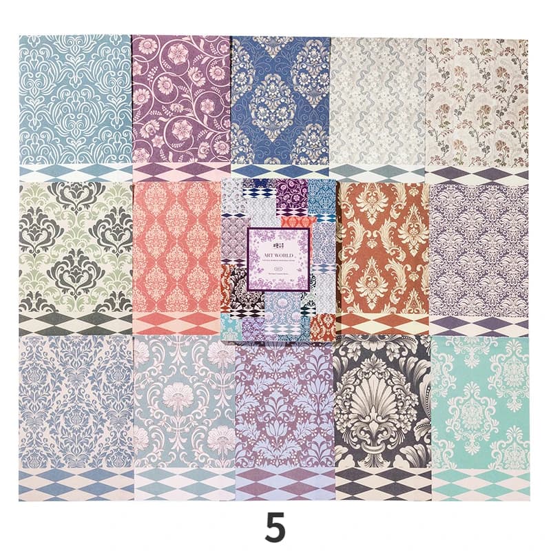 Mr. Paper Vintage Floral Handbook Material Paper European Style Frame Pattern Decorative Base Cardstock Paper 30pcs/book