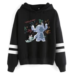 Funny Y2k Christmas Sweatshirt Lilo Stitch Disney Cartoon Hoodies Women Cute Stitch Anime Manga Hoody Female Clothes