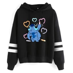 Funny Y2k Christmas Sweatshirt Lilo Stitch Disney Cartoon Hoodies Women Cute Stitch Anime Manga Hoody Female Clothes
