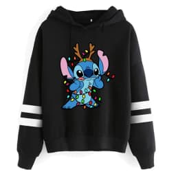 Funny Y2k Christmas Sweatshirt Lilo Stitch Disney Cartoon Hoodies Women Cute Stitch Anime Manga Hoody Female Clothes