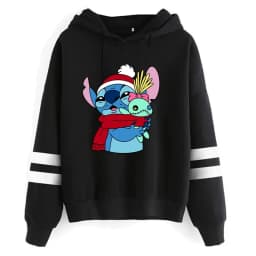 Funny Y2k Christmas Sweatshirt Lilo Stitch Disney Cartoon Hoodies Women Cute Stitch Anime Manga Hoody Female Clothes