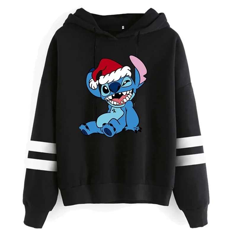 Funny Y2k Christmas Sweatshirt Lilo Stitch Disney Cartoon Hoodies Women Cute Stitch Anime Manga Hoody Female Clothes