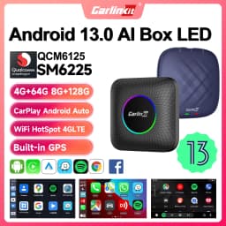 2025  CarlinKit CarPlay AI Box Android 13.0 SM6225 QCM6125 Android Auto Wireless CarPlay Adapter 2.4+5GGPS 64G 128G FOTA Upgrade