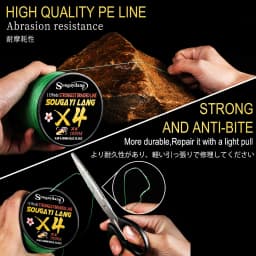Sougayilang Braided Line 4X 100/300m 5 Color All for Fishing Line MaxDrag 66LB Multifilament PE Line for Saltwater Sea Fishing