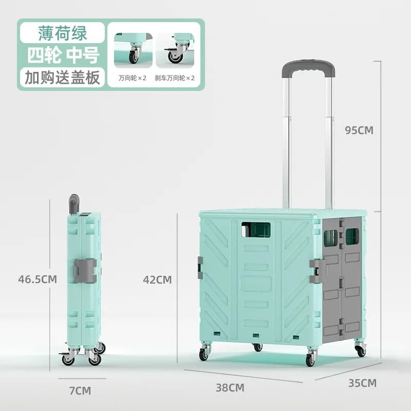 Lightweight Brushed Trolley Luggage Trolley Express Folding Shopping Cart for Climbing Stairs Home Hand Pull