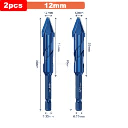 JUSTINLAU High Hardness Eccentric Drill Precision Drilling 6/8/10/12mm Glass Tile Ceramic Punching Rock Slab Triangle Drill bit