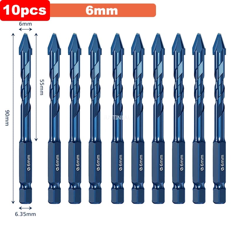 JUSTINLAU High Hardness Eccentric Drill Precision Drilling 6/8/10/12mm Glass Tile Ceramic Punching Rock Slab Triangle Drill bit